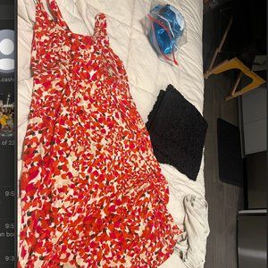 Midi orange, pink and white tank dress CAbi